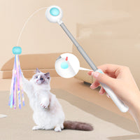 HKM-7193533 2-in-1 Retractable Cat Wand Toy with Laser and Feather Replacements