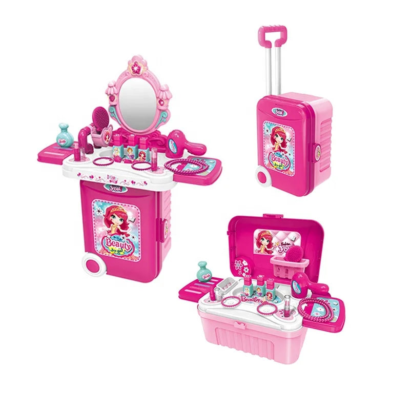 HKM-719379 Luxury 3 in 1 Girls Makeup Play Set with Light and Sound for Ages 2 to 7