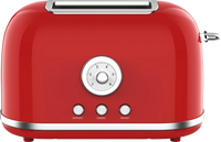 HKM-719443 Retro Style 2-Slice Bread Toaster with Dust Cover for Household Use