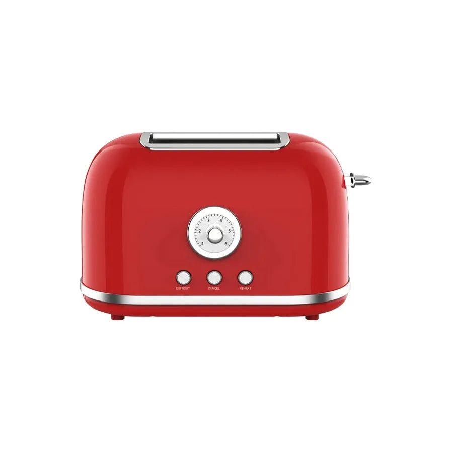 HKM-719443 Retro Style 2-Slice Bread Toaster with Dust Cover for Household Use