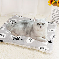 HKM-7194557 Lambskin Flannel and Cashmere Pet Blanket with Cute Cartoon Design