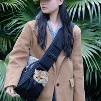 HKM-7194941 Spacious Genuine Leather Cat Backpack for All Seasons in Milky White and Black