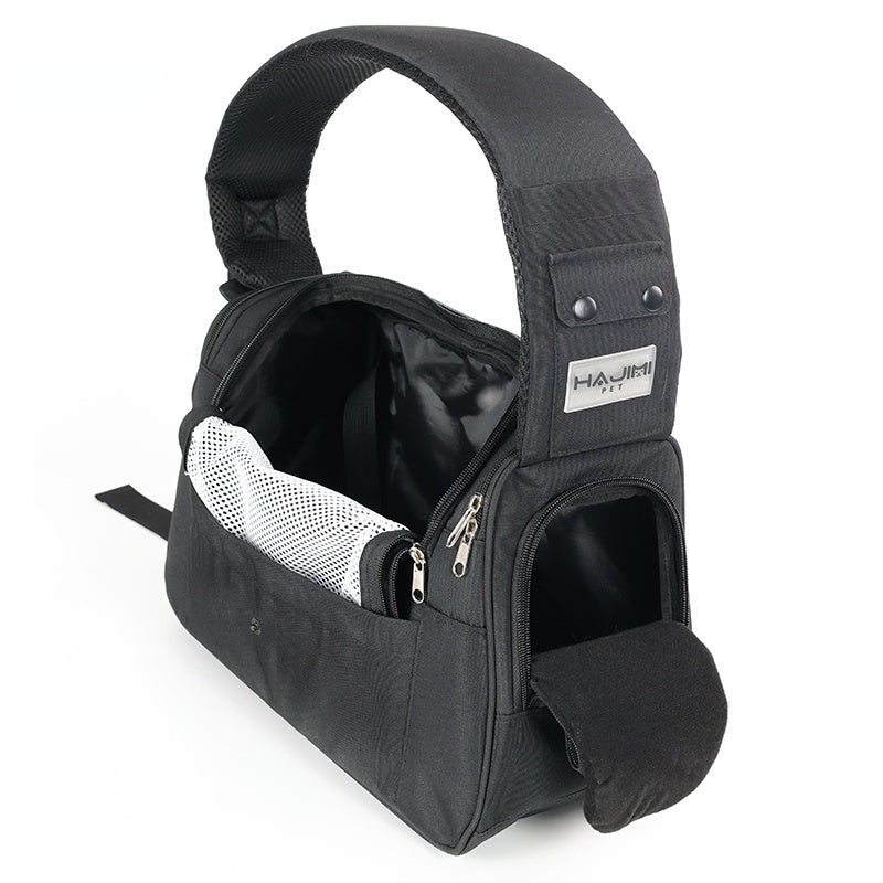 HKM-7194941 Spacious Genuine Leather Cat Backpack for All Seasons in Milky White and Black