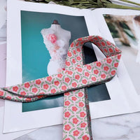HKM-7195069 Floral Red Cotton Triangle Scarf for Small Dogs - Adjustable Sizes Available