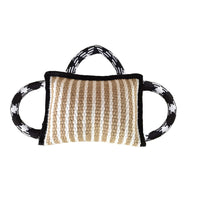 HKM-7195965 Durable Jute Bite Pillow with Handles for Tug of War and Interactive Play for Medium to Large Dogs