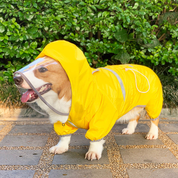 HKM-7196861 Waterproof Four-Legged Raincoat for Small and Medium Dogs and Cats with Adjustable Design