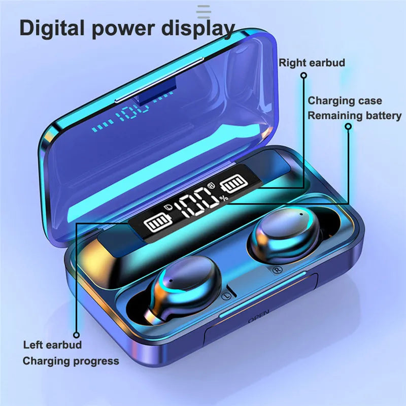 HKM-719699 Waterproof True Wireless Earbuds with Binaural Calling, Model F9-5 TWS Headset