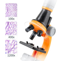 HKM-719827 Portable LED Microscope for Kids, 40X-1200X Magnification, Educational Science Tool for Beginners