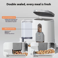 HKM-7198653 Automatic 2-in-1 Pet Feeder and Water Dispenser for Cats and Dogs - Large Capacity, Transparent and Gray Options