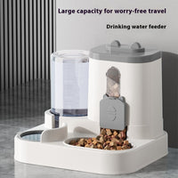 HKM-7198653 Automatic 2-in-1 Pet Feeder and Water Dispenser for Cats and Dogs - Large Capacity, Transparent and Gray Options