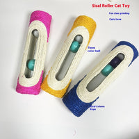 HKM-7199293 Cat Self-Playing Relief Toy with Sisal and Plastic Ball - 28.5cm Long