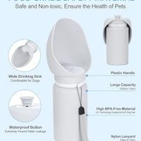 HKM-7199933 Portable Foldable Dog Water Bottle with BPA-Free Silicone for Travel and Outdoor Use, 550ml Capacity