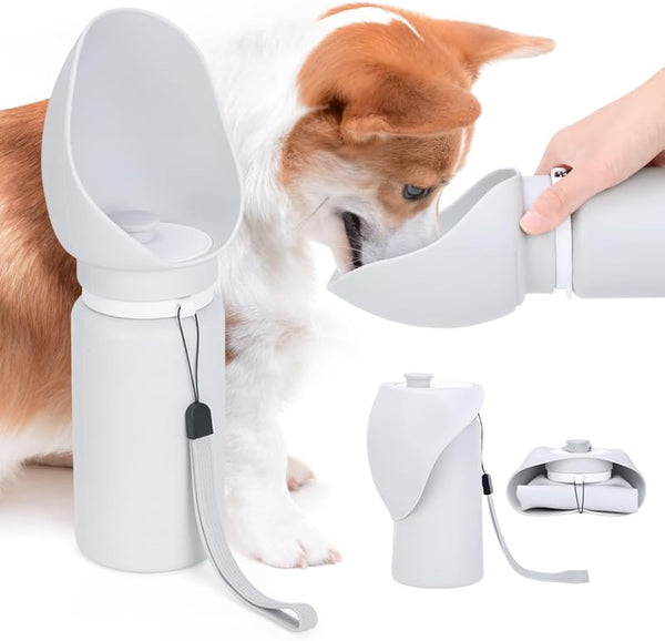 HKM-7199933 Portable Foldable Dog Water Bottle with BPA-Free Silicone for Travel and Outdoor Use, 550ml Capacity