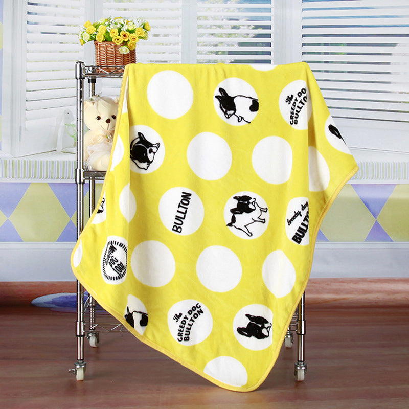 HKM-720019 Cozy Coral Fleece Cartoon Blanket for Babies and Office Use