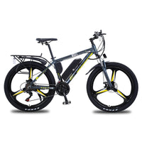 HKM-720019 Electric Mountain Bike with Two Seats, 26 Inch Aluminum Alloy Frame, 21-Speed, 350W/500W Motor, Disc Brakes, and Rear Carrier