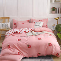 HKM-720019 Modern Minimalist Four-Piece Thickened Cotton Bedding Set with Quilt Cover and Pillowcases