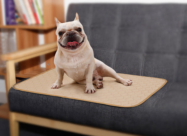 HKM-7200317 Cotton Dog Stool Mat with Non-Slip Backing - Available in Gray and Beige