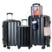 HKM-720083 Luxury Travel Suitcase Set, Unisex Size 28, ABS & PC Material, Spinner Caster Design