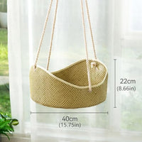 HKM-7201725 Breathable Rattan Cat Hammock with Metal Hooks - Comfortable Indoor/Outdoor Pet Bed for Small Animals
