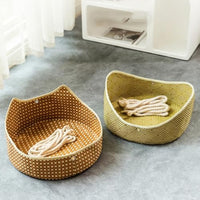 HKM-7201725 Breathable Rattan Cat Hammock with Metal Hooks - Comfortable Indoor/Outdoor Pet Bed for Small Animals