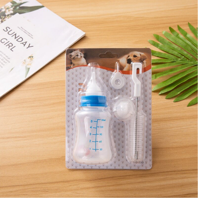 HKM-7202237 Pet Multi-Pacifier Soft Spout and Bottle Brush 3-Piece Set for Cats and Small Pets