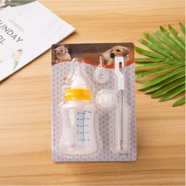 HKM-7202237 Pet Multi-Pacifier Soft Spout and Bottle Brush 3-Piece Set for Cats and Small Pets