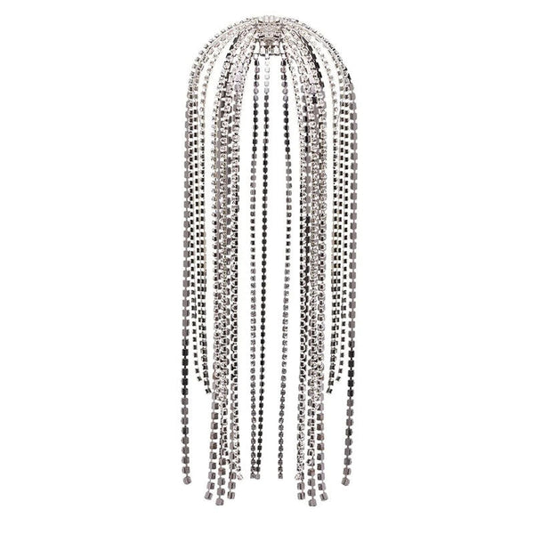 HKM-720275 Crystal-Studded Alloy Headband for Women - Geometric Design Available in Gold and Silver Options