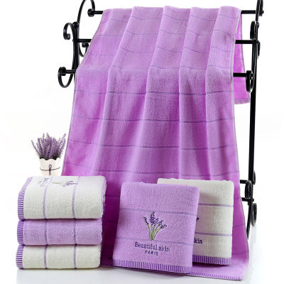 HKM-720275 Pure Cotton Lavender Scented Bath Towel - 140 x 70 cm