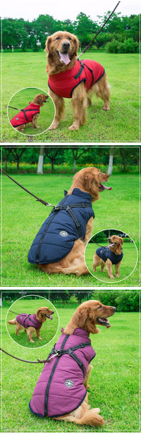 HKM-7202877 Reflective Waterproof Dog Coat for Large Breeds - Cold-proof & Warm Autumn/Winter Jacket