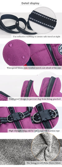 HKM-7202877 Reflective Waterproof Dog Coat for Large Breeds - Cold-proof & Warm Autumn/Winter Jacket