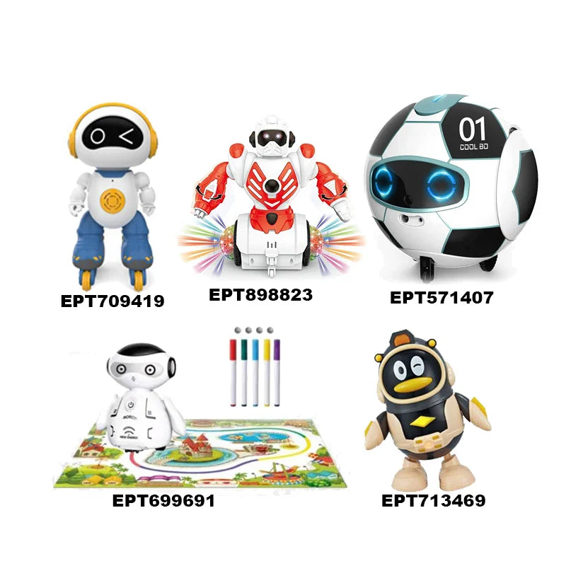HKM-720339 Interactive Singing and Dancing Robot Toy for Kids, Educational Light & Sound Features, Ages 2-7, ABS Plastic