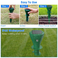 HKM-7203901 Solar Powered Animal Repeller | 8 Pcs Waterproof Stake for Moles, Gophers & Groundhogs