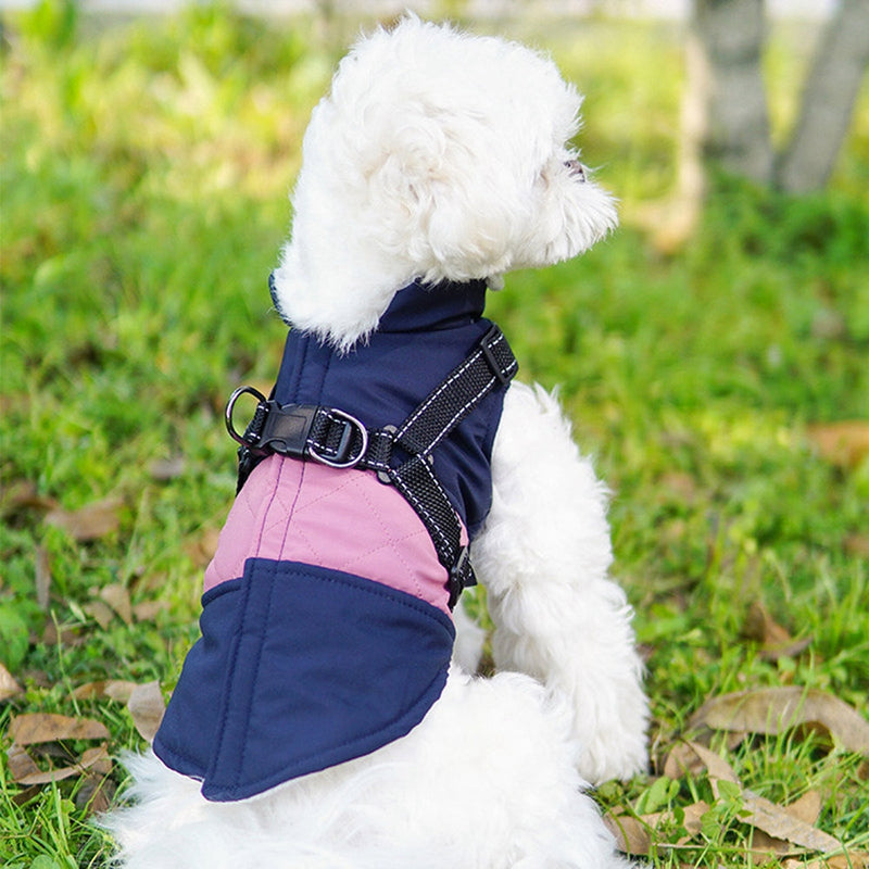 HKM-7204797 Reflective Thickened Dog Chest Vest in Pink, Blue, and Navy - Stylish Casual Fit for All Sizes