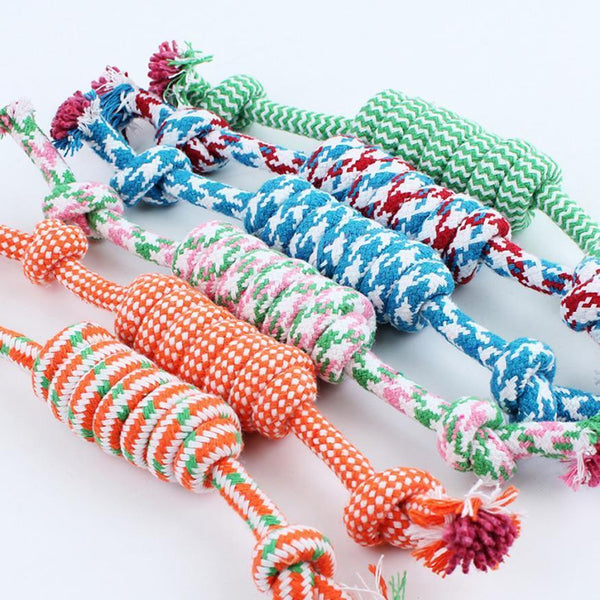 HKM-7205053 Cotton Rope Chew Toy for Small to Medium Dogs - Molar Cleaning and Fun