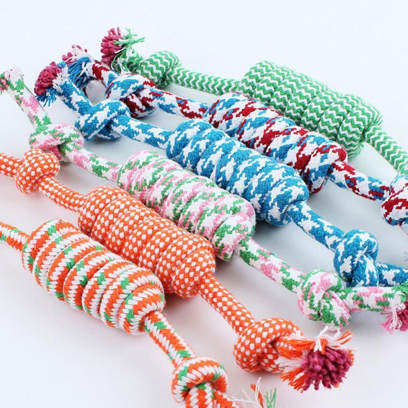 HKM-7205053 Cotton Rope Chew Toy for Small to Medium Dogs - Molar Cleaning and Fun