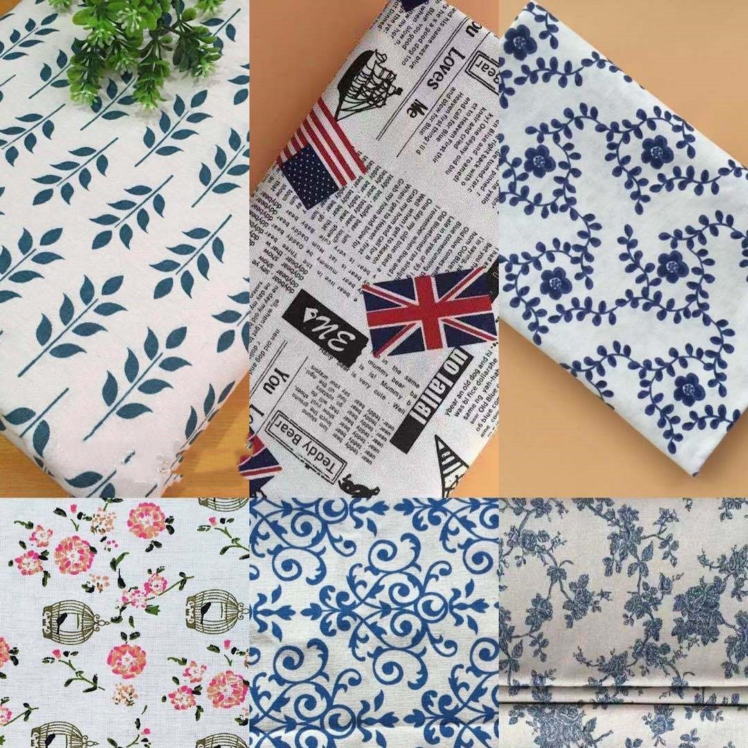 HKM-720531 Linen-Cotton Blend Printed Fabric for Bags and Home Textile Projects