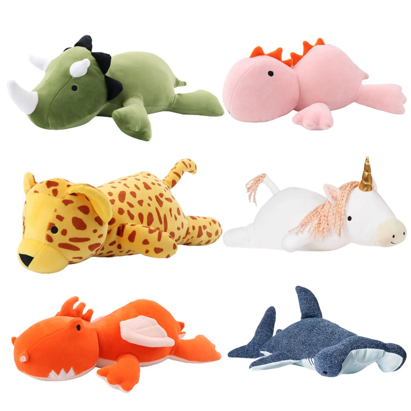 HKM-720531 Soft Weighted Stuffed Dinosaur Plush Pillow - Available in Various Heights for Kids