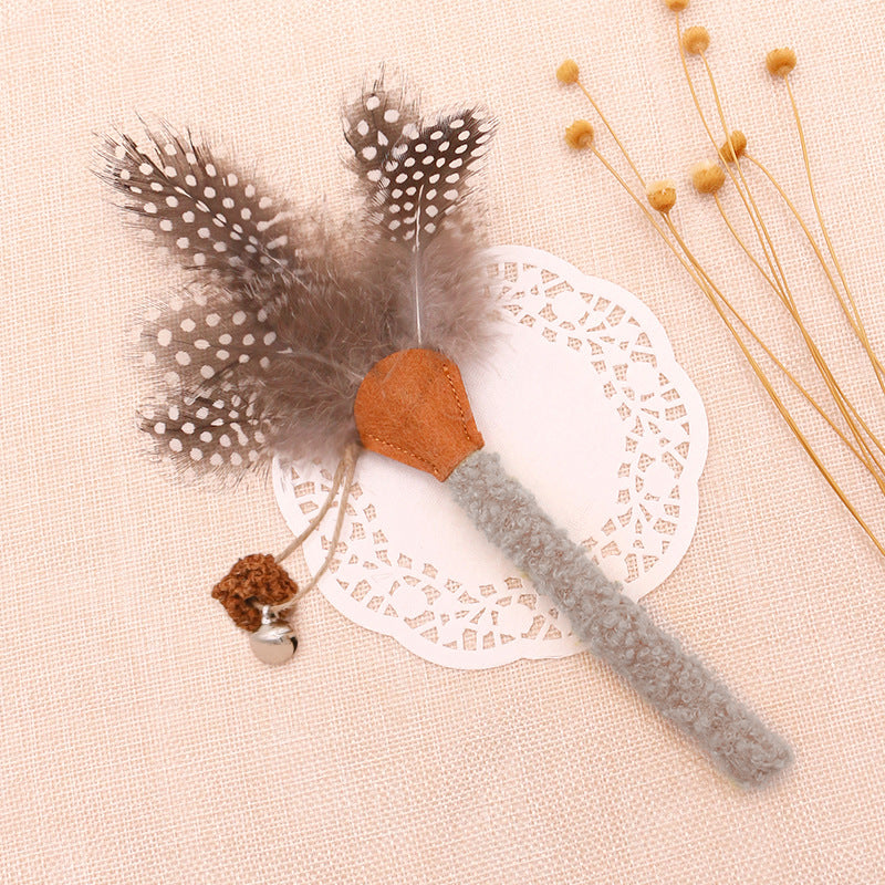 HKM-7205693 Natural Cat Chew Sticks with Feather for Teeth Cleaning and Stress Relief, 3-Color Set