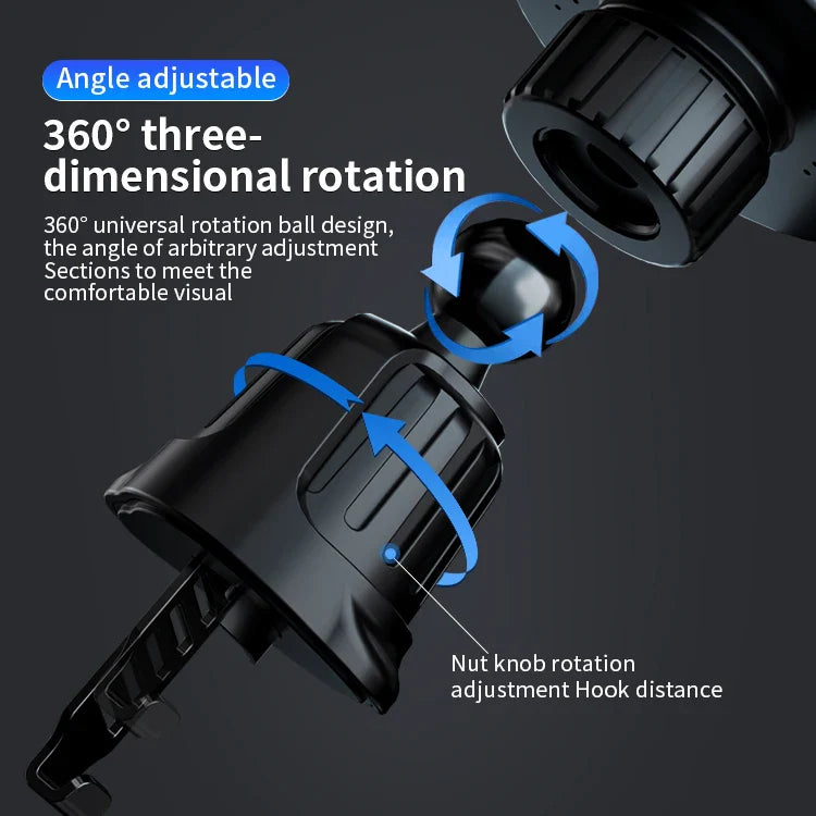 HKM-720595 15W Magnetic Wireless Car Charger - Air Vent Phone Holder with 360-Degree Rotation