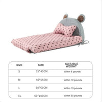 HKM-7206077 Large Polka Dot Cat Nest - Summer Removable and Washable, Soft PP Cotton/Rabbit Plush, Available in Pink, Yellow, and Gray