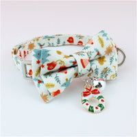 HKM-7206205 Detachable Polyester Pet Bow Collar - Adjustable with Traction Rope, Available in Multiple Colors