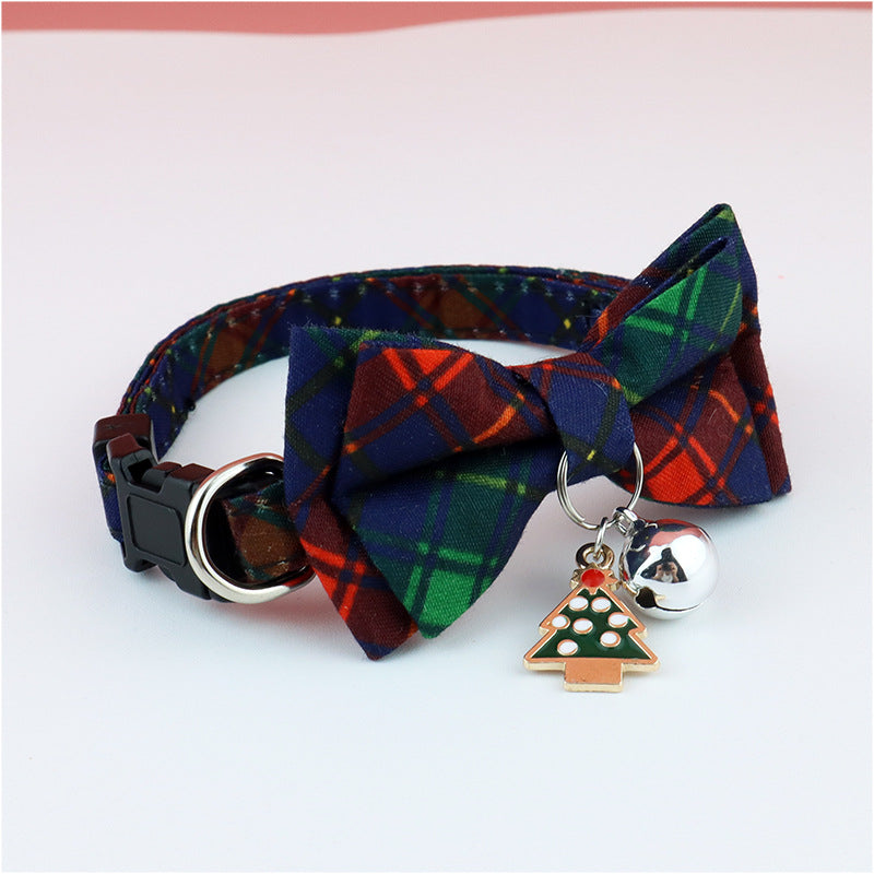 HKM-7206205 Detachable Polyester Pet Bow Collar - Adjustable with Traction Rope, Available in Multiple Colors