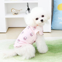 HKM-7206589 Spring and Summer Dog T-Shirt in Blue and Pink, Polyester Material, Sizes XS to XL