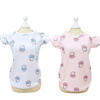 HKM-7206589 Spring and Summer Dog T-Shirt in Blue and Pink, Polyester Material, Sizes XS to XL