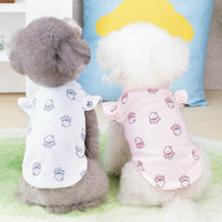 HKM-7206589 Spring and Summer Dog T-Shirt in Blue and Pink, Polyester Material, Sizes XS to XL