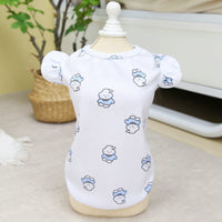 HKM-7206589 Spring and Summer Dog T-Shirt in Blue and Pink, Polyester Material, Sizes XS to XL