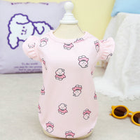 HKM-7206589 Spring and Summer Dog T-Shirt in Blue and Pink, Polyester Material, Sizes XS to XL