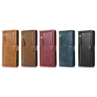 HKM-720787 Minimalist Leather Phone Case with Bracket and Card Holder for iPhone