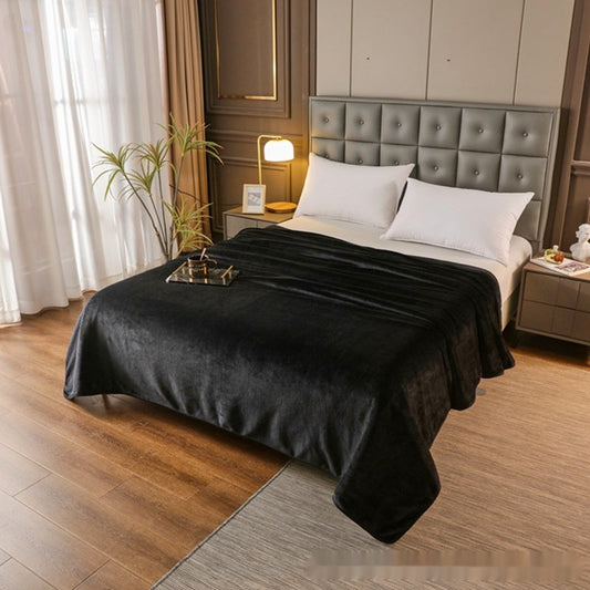 HKM-720851 Solid Color Coral Fleece Velvet Blanket - Various Sizes and Colors