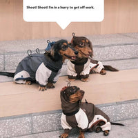 HKM-7209789 Warm and Stylish Dachshund Shell Jacket for Autumn and Winter - Gray and Brown Options Available